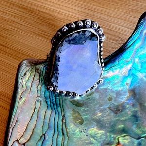 Rainbow Moonstone Silver Ring